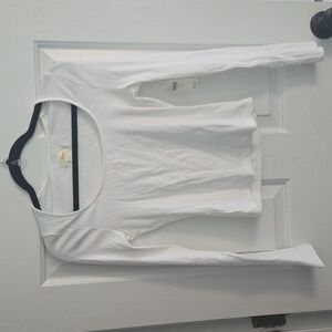 NWT Anthropologie White Long Sleeve Tee Sz S